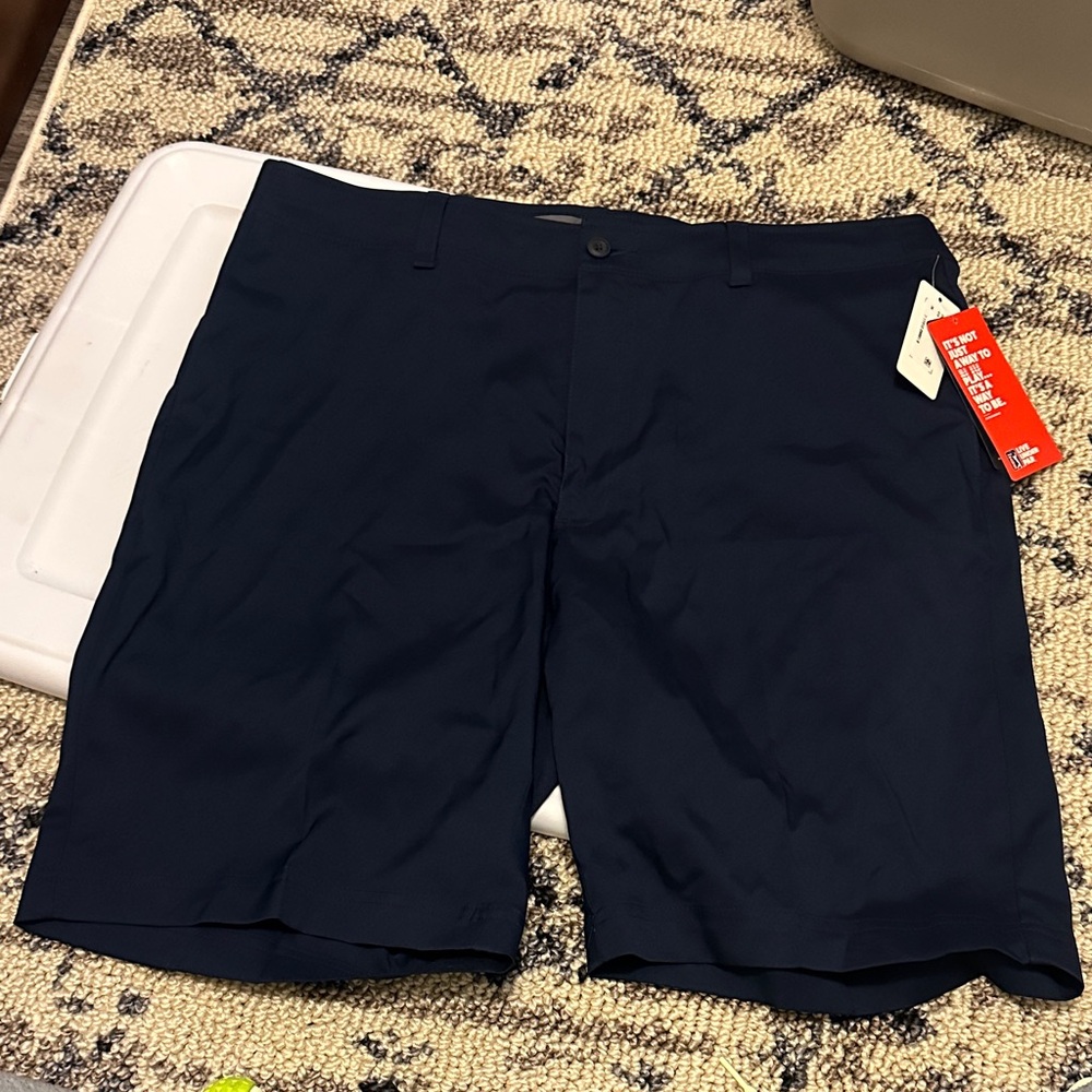 PGA Tour Men's Dark Blue Flat Front Shorts